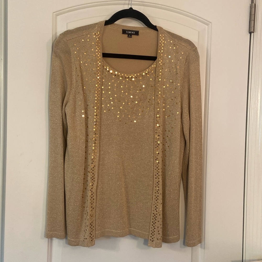 Elegant Gold Sweater with Sequins